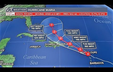 HURRICANE MARIA Tracking CAT 5 160 MPH UPDATES 24/7